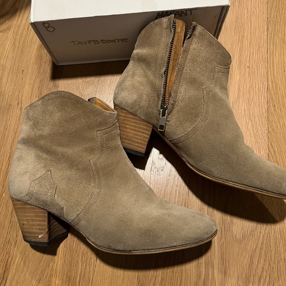 Isabel Marant Dicker Boots in Taupe Suede 38